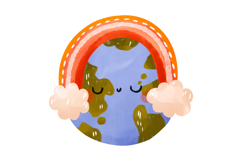 Cute Earth Day Planet Clipart Set Kawaii Eco Earth Product Image 4