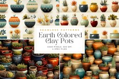 4 Earth Colored Clay Pots Seamless Pattern Product Image 1
