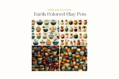 4 Earth Colored Clay Pots Seamless Pattern Product Image 2
