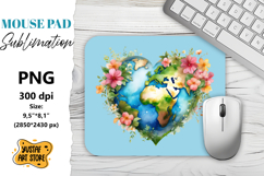 Earth Day mouse pad sublimation. Product Image 1