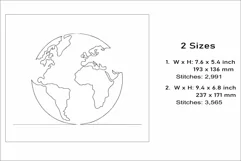 Planet of Earth embroidery design, World embroidery design Product Image 2