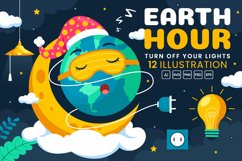 12 Happy Earth Hour Day Illustration Product Image 1