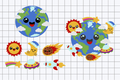 Kawaii Earth and Space 3D SVG Product Image 2