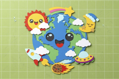 Kawaii Earth and Space 3D SVG Product Image 3