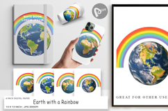 Digital Paper Earth with a Rainbow Product Image 1