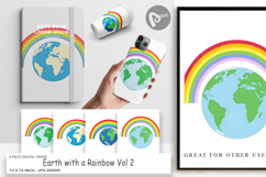 Digital Paper Earth with a Rainbow Product Image 1