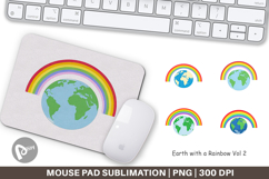 Mouse Pad Earth with a Rainbow Product Image 1