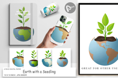 Digital Paper Earth with a Seedling Product Image 1