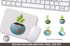 Mouse Pad Earth with a Seedling Product Image 1