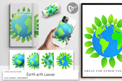 Digital Paper Earth with Leaves Product Image 1
