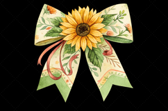 earthy boho bow, sunflower coquette bow, rustic bow design, boho sunflower clipart, digital bow design, natural earthy bow, sunflower bow art, boho rustic design, coquette bow art, sunflower sublimation design