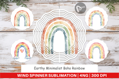 Earthy Boho Rainbow Wind Spinner Product Image 1