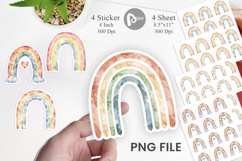 Earthy Boho Rainbow Sticker Product Image 1