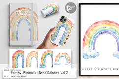 Earthy Boho Rainbow Digital Paper Product Image 1