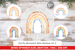 Earthy Boho Rainbow Wind Spinner Product Image 1