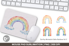 Earthy Boho Rainbow Mouse Pad Product Image 1