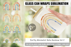 Earthy Boho Rainbow Glass Can Product Image 1