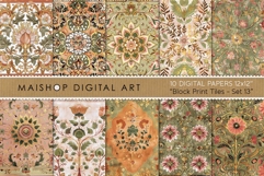 Earthy Sage &amp; Terracotta Botanical Tile Backgrounds Product Image 1