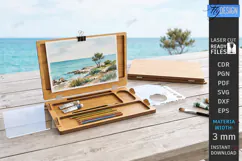 Easel for Drawing Laser Cut | 3D Tabletop Art Easel Box SVG Product Image 1