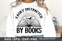 Reading Books SVG Design - Easily distracted by books Product Image 5