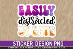 Easily distracted by cats Sticker PNG Product Image 1
