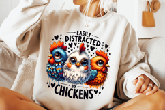 Easily Distracted By Chickens PNG, Funny Chicken,Rooster PNG Product Image 1