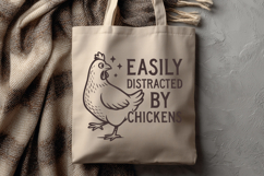 Easily Distracted by Chickens SVG PNG Funny Chicken Lover Product Image 2