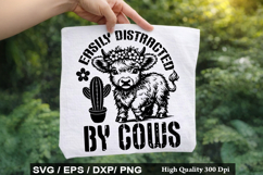 Easily Distracted by Cows - Heifer SVG Design Product Image 1