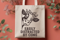 Easily Distracted by Cows SVG, Funny Cow Lover Farmhouse PNG Product Image 2