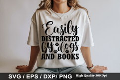 Easily distracted by dogs and - Dog Bandana SVG Design Product Image 1