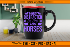 Easily Distracted by Dogs and Horses SVG Design Product Image 3