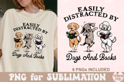 Easily Distracted By Dogs And Books Png Product Image 1