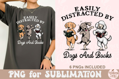 Easily Distracted By Dogs And Books Png Product Image 2