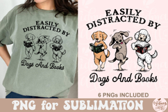 Easily Distracted By Dogs And Books Png Product Image 3