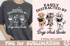Easily Distracted By Dogs And Books Png Product Image 4