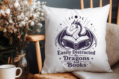 Easily Distracted By Dragons And Books SVG - Fantasy Reader Product Image 3