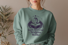 Easily Distracted By Dragons And Books SVG - Fantasy Reader Product Image 2