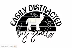 Easily Distracted By Goats Lover SVG PNG T-shirt Design Product Image 1