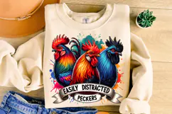 Easily Distracted By Peckers PNG, Funny Chicken PNG, Rooster Product Image 3