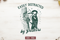 Easily Distracted by Peckers SVG Funny Woodpecker Bird Pun Product Image 1