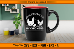 Easily Distracted By Chickens Funny Farm Life SVG Product Image 3