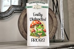 Cute Frogs and Mushrooms Sublimation Dish Towel Design Product Image 2