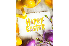 Happy Easter Floral PNG Clipart, Spring Sublimation Design Product Image 4