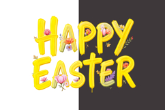 Happy Easter Floral PNG Clipart, Spring Sublimation Design Product Image 5