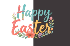 Happy Easter Floral PNG Clipart, Spring Sublimation Design Product Image 8