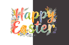 Happy Easter Floral PNG Clipart, Spring Sublimation Design Product Image 9