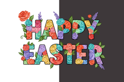 Happy Easter Floral PNG Clipart, Spring Sublimation Design Product Image 10