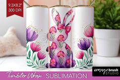 Easter Tumbler Wrap - Floral Easter Tumbler PNG Sublimation Product Image 1