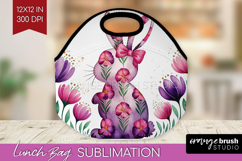 Easter Lunch Bag - Floral Easter Lunch Bug PNG Sublimation Product Image 1
