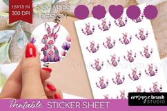 Easter Round Sticker - Floral Easter Printable Sticker Sheet Product Image 1